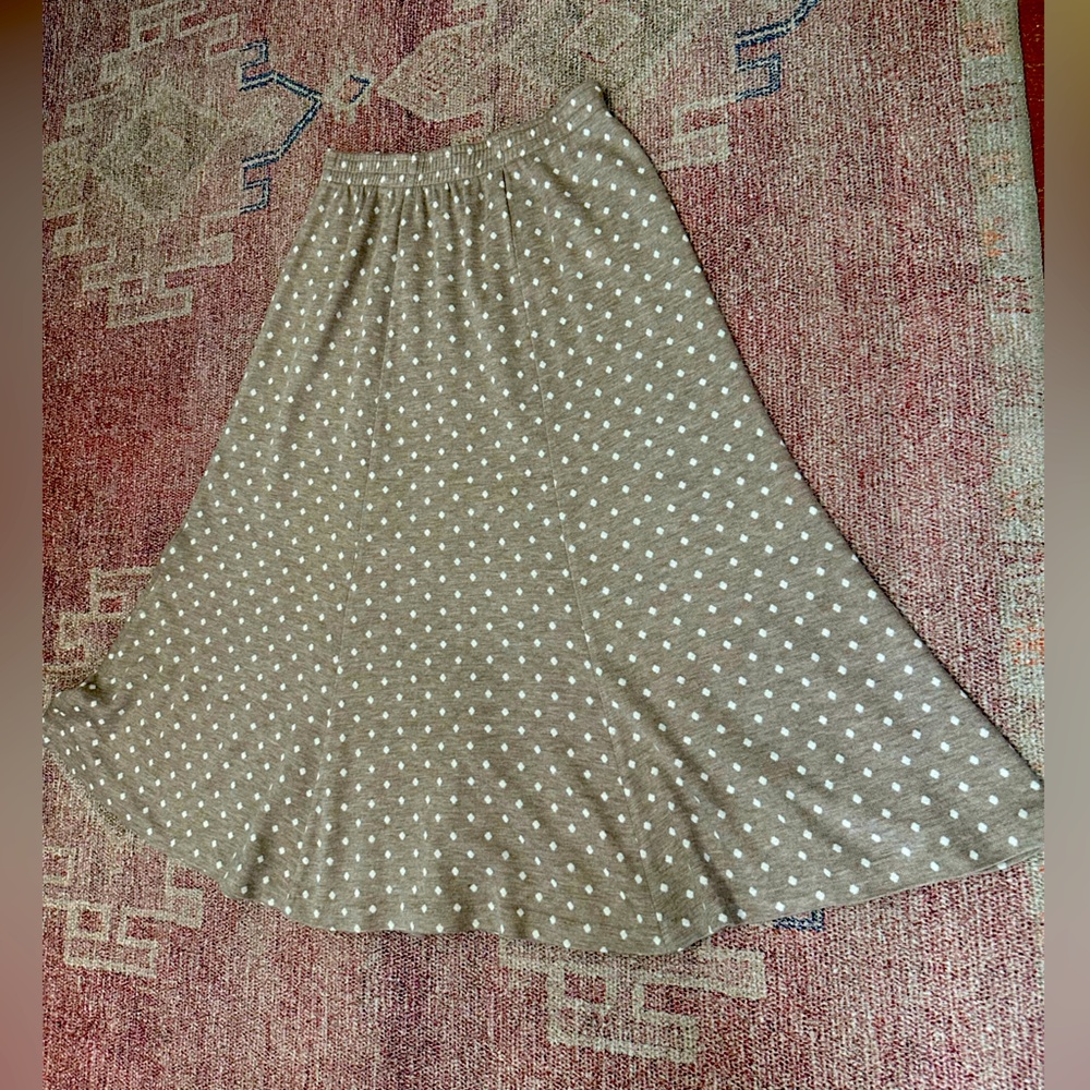 American vintage Lee Folio knit polka dot pull on maxi skirt medium